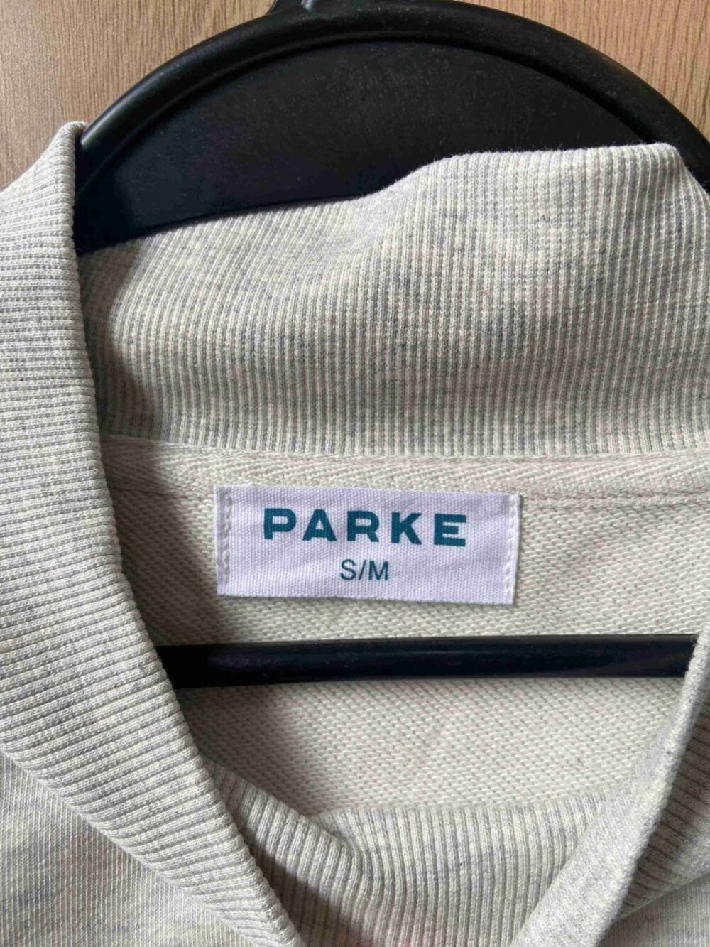 PARKE Gray Mock Neck Pullover Sweatshirt Bold Back Graphic Logo - Picture 3 of 7